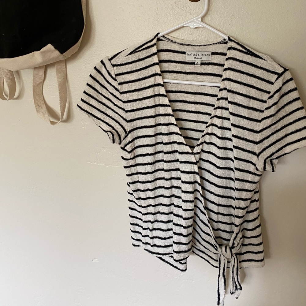 madewell texture and thread tie side wrap top